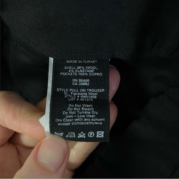 Theory Wool Pull on Trouser Black Sz 8 Black - Picture 6 of 14